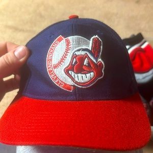 Vintage Cleveland Indians Adjustable Hat (Green Inner Brim)